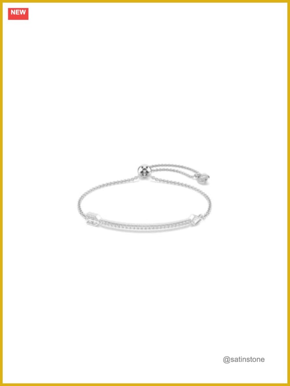 Swarovski Idyllia Crystal Arrow Bracelet Rhodium Plated Adjustable